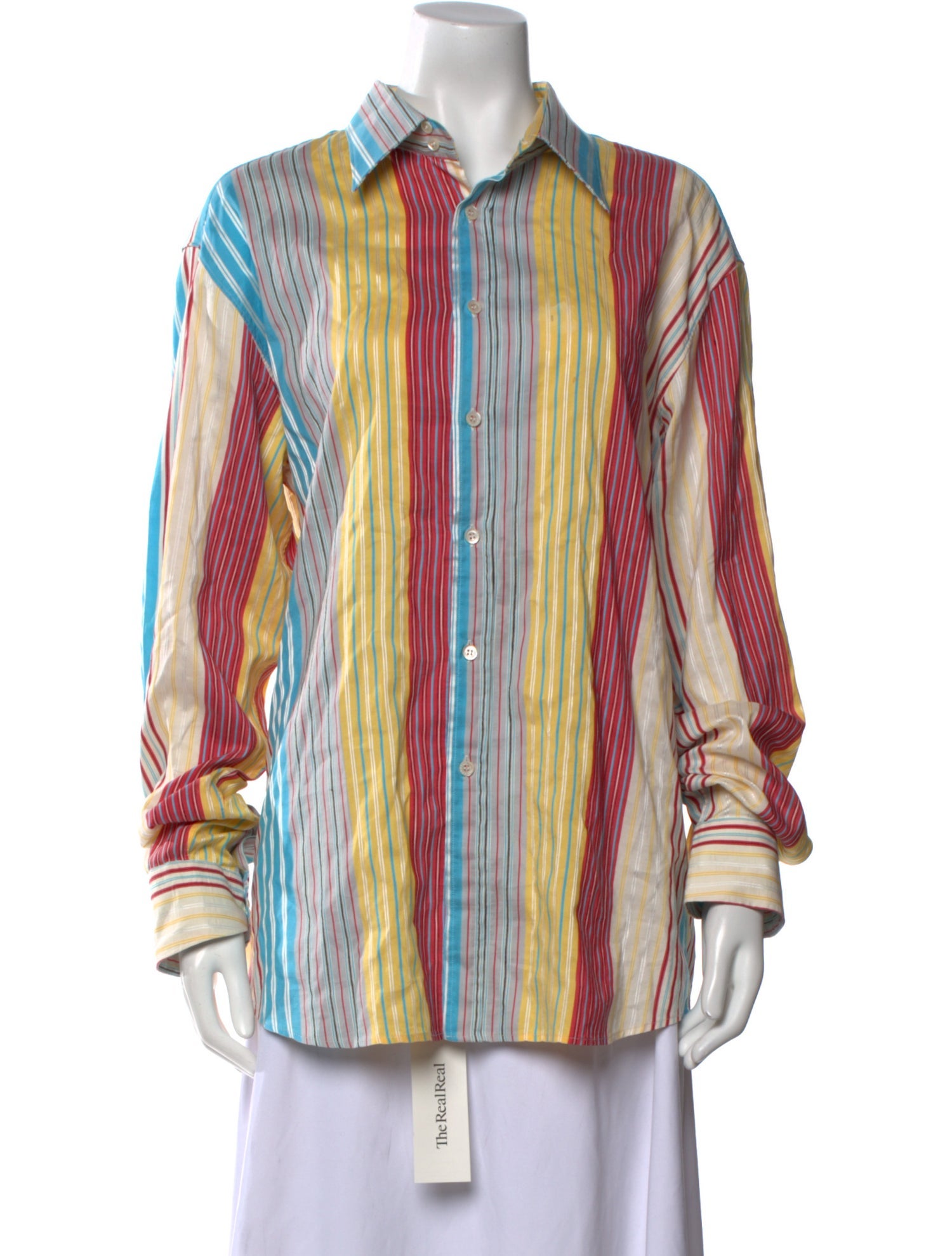 Missoni Striped Long Sleeve Button-Up Top