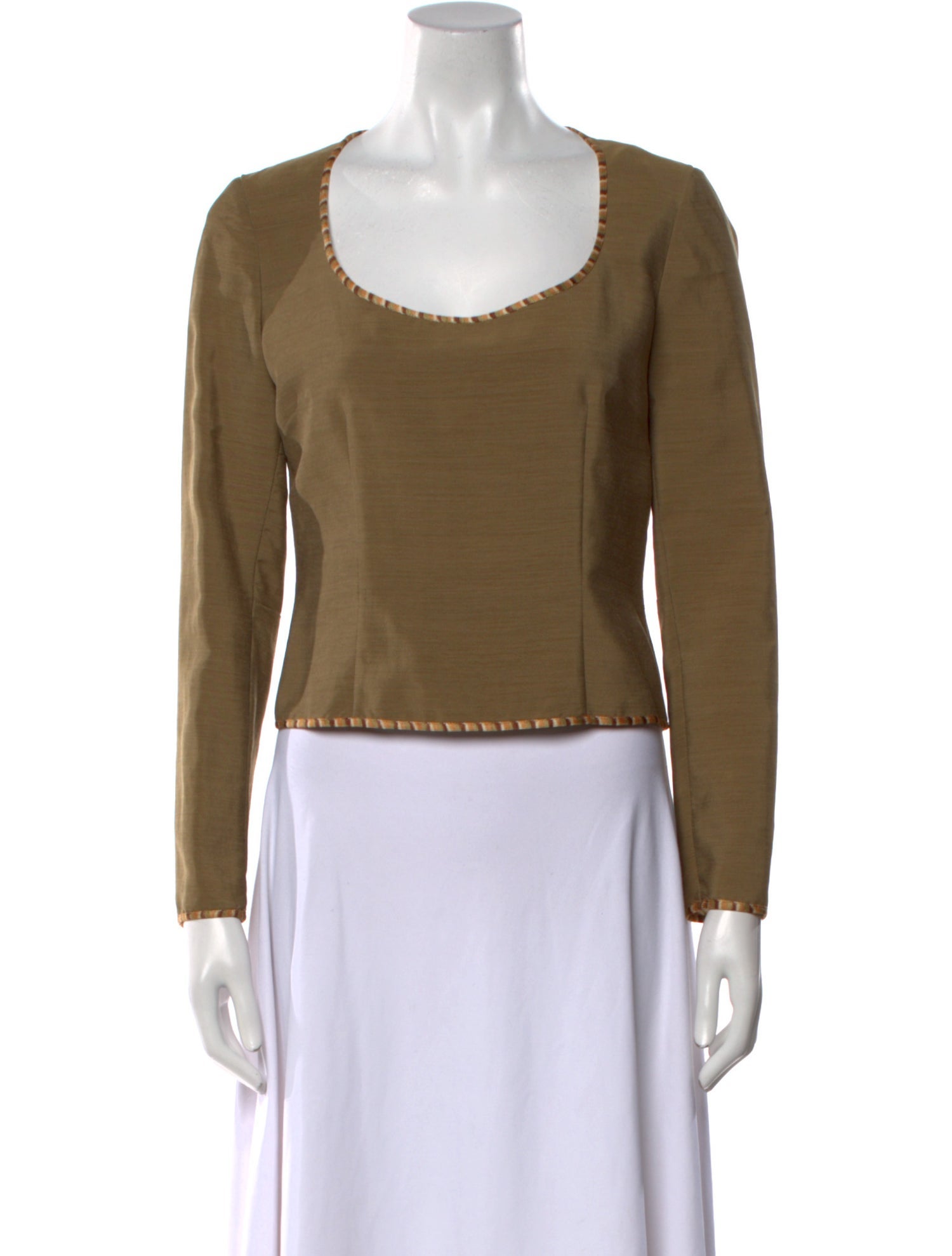 Missoni Scoop Neck Long Sleeve Crop Top