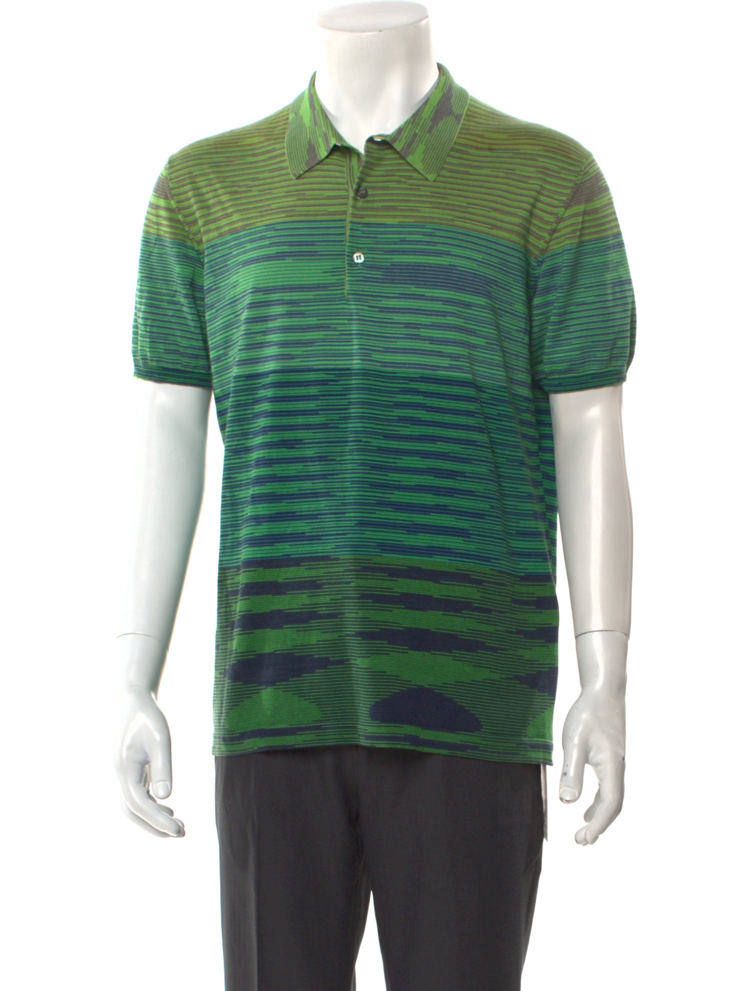 Missoni Striped Short Sleeve Denim Shirt