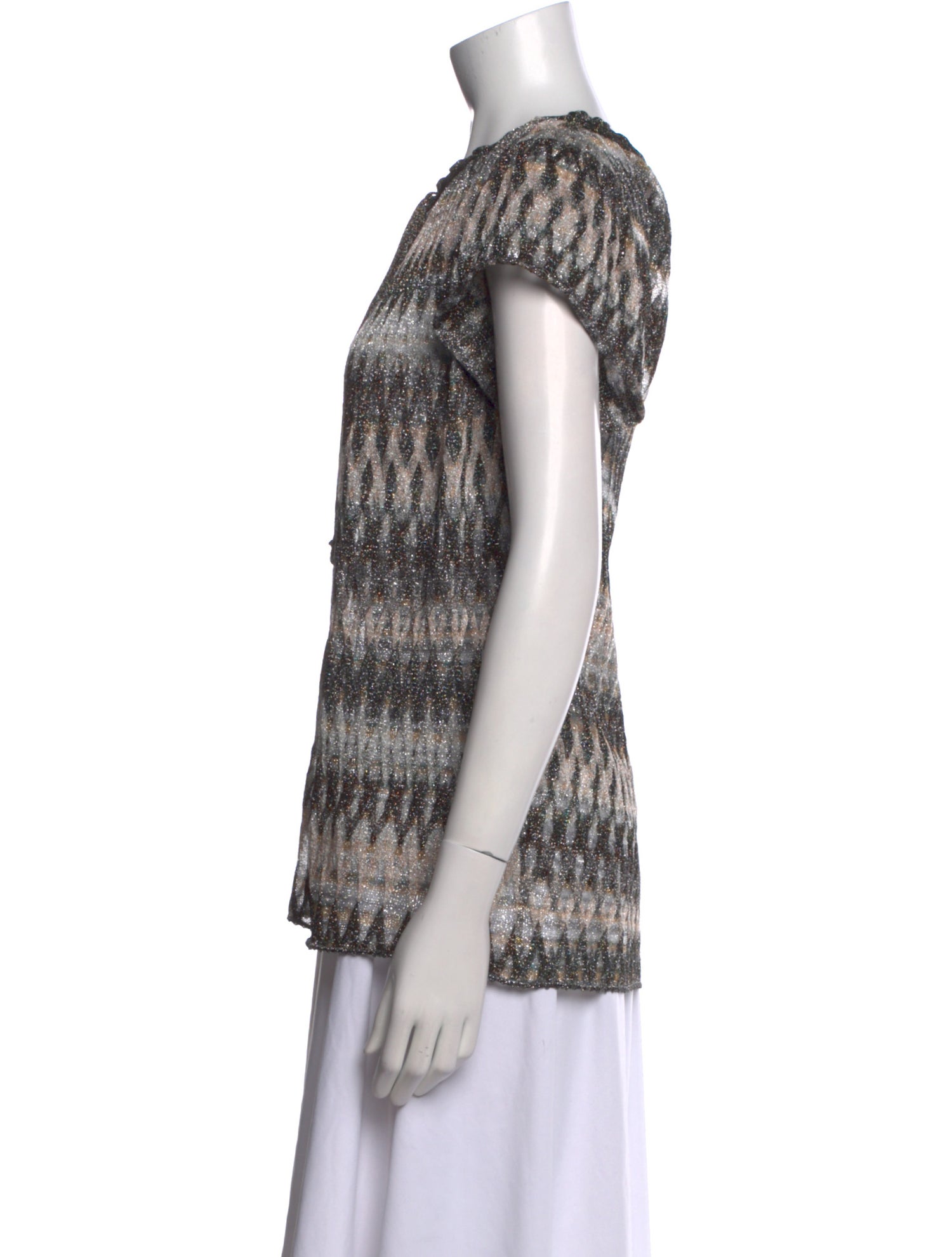 Missoni Striped Tie Neck Blouse