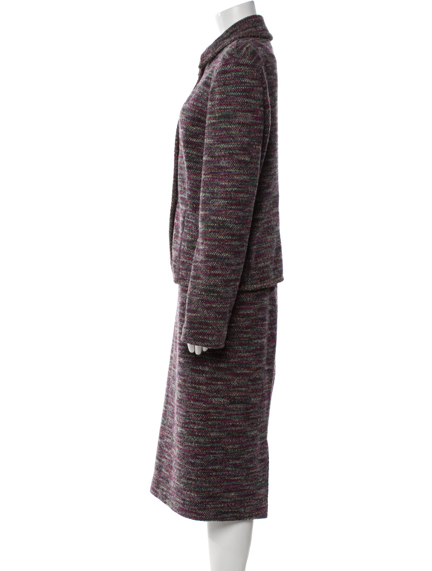 Missoni Wool Tweed Pattern Skirt Suit
