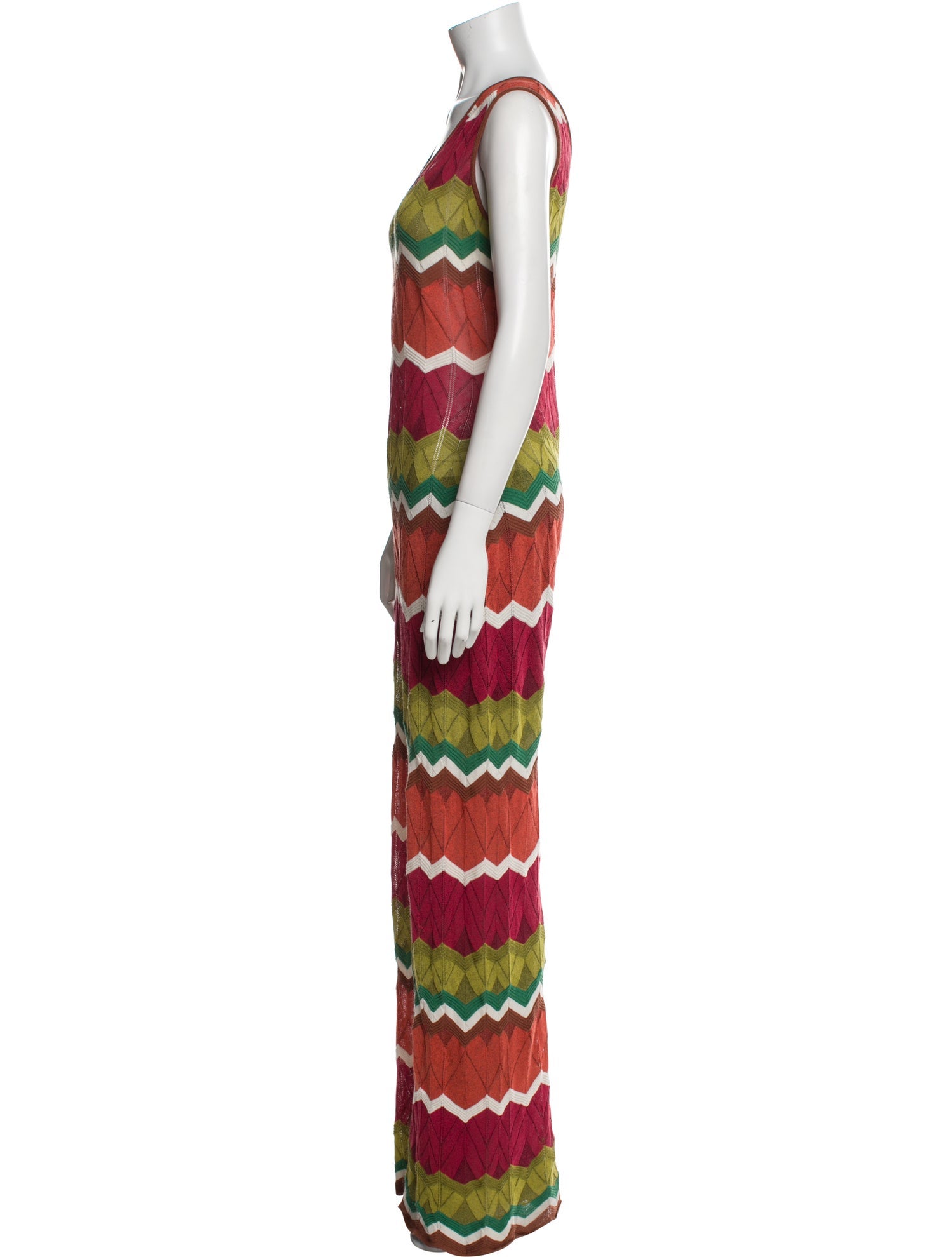 Missoni Striped Plunge Neckline Jumpsuit