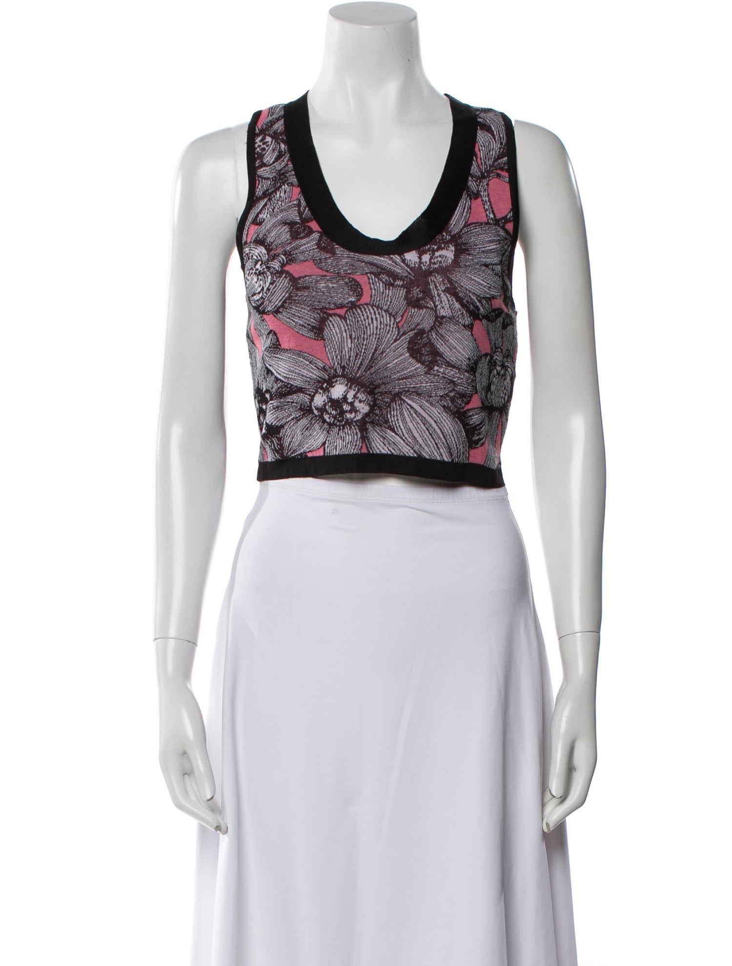 Missoni Floral Print Scoop Neck Crop Top