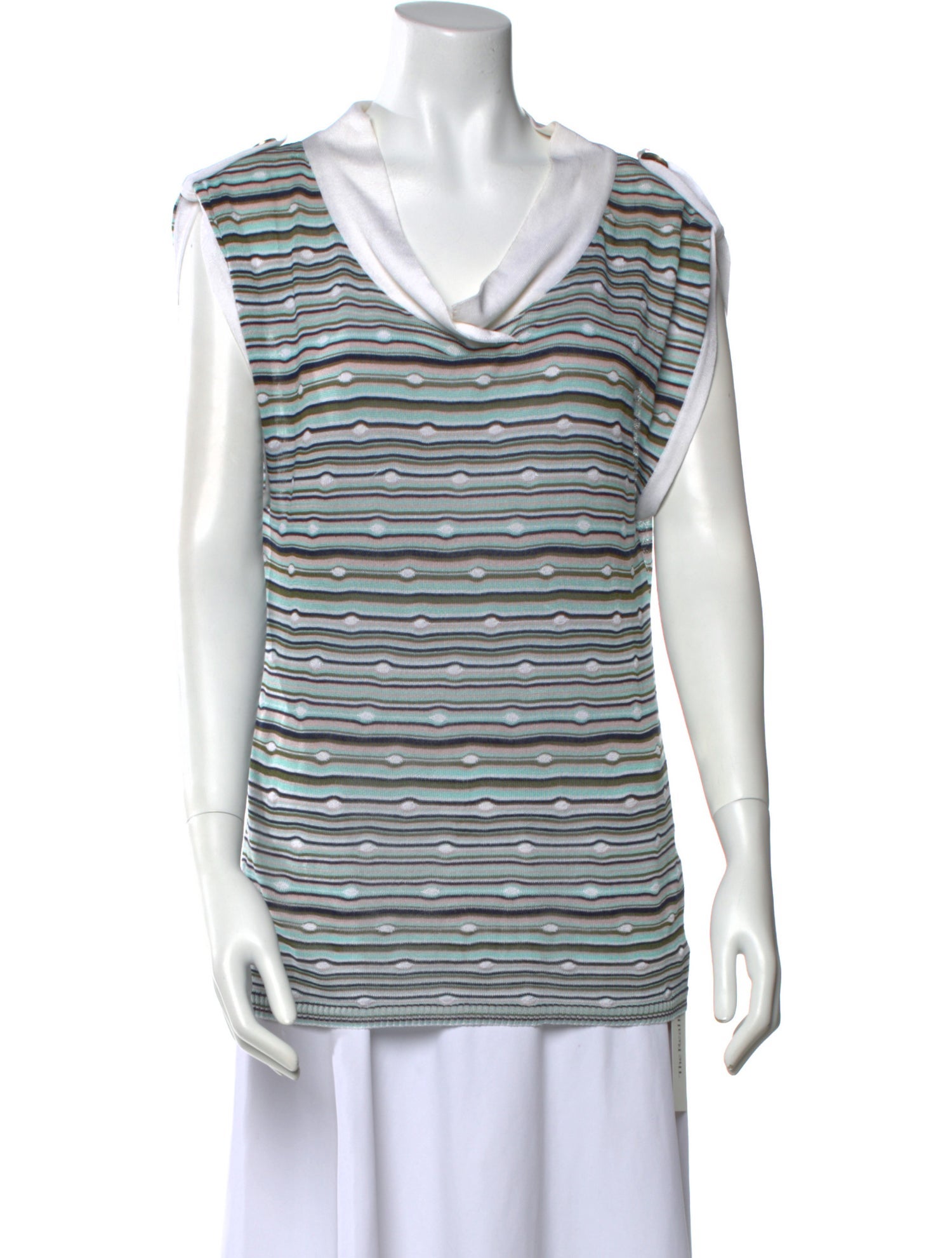 Missoni Striped Cowl Neck T-Shirt