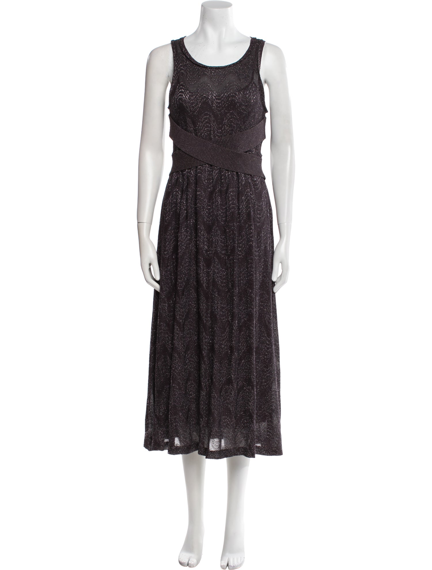 M Missoni Scoop Neck Midi Length Dress