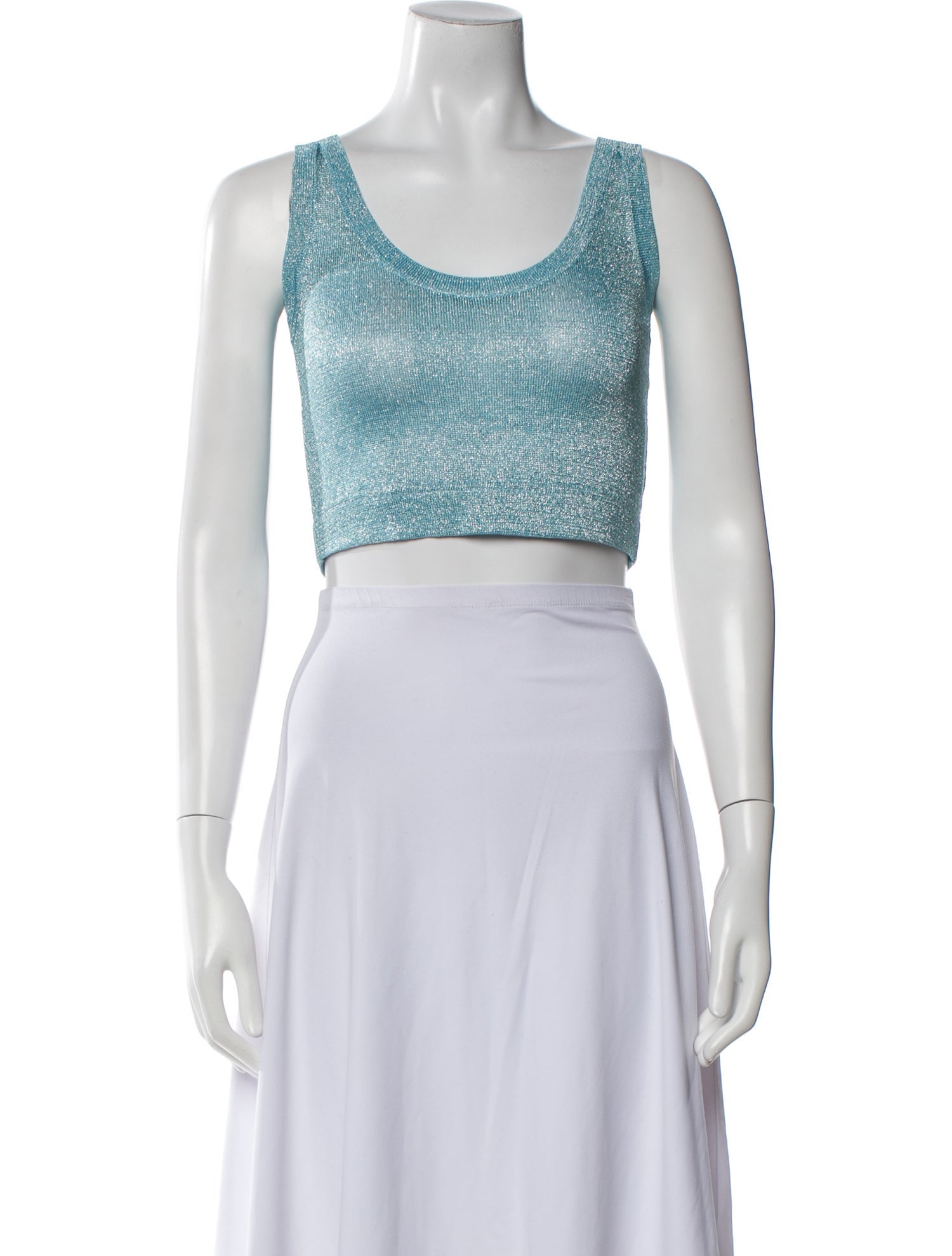 Missoni Scoop Neck Sleeveless Crop Top