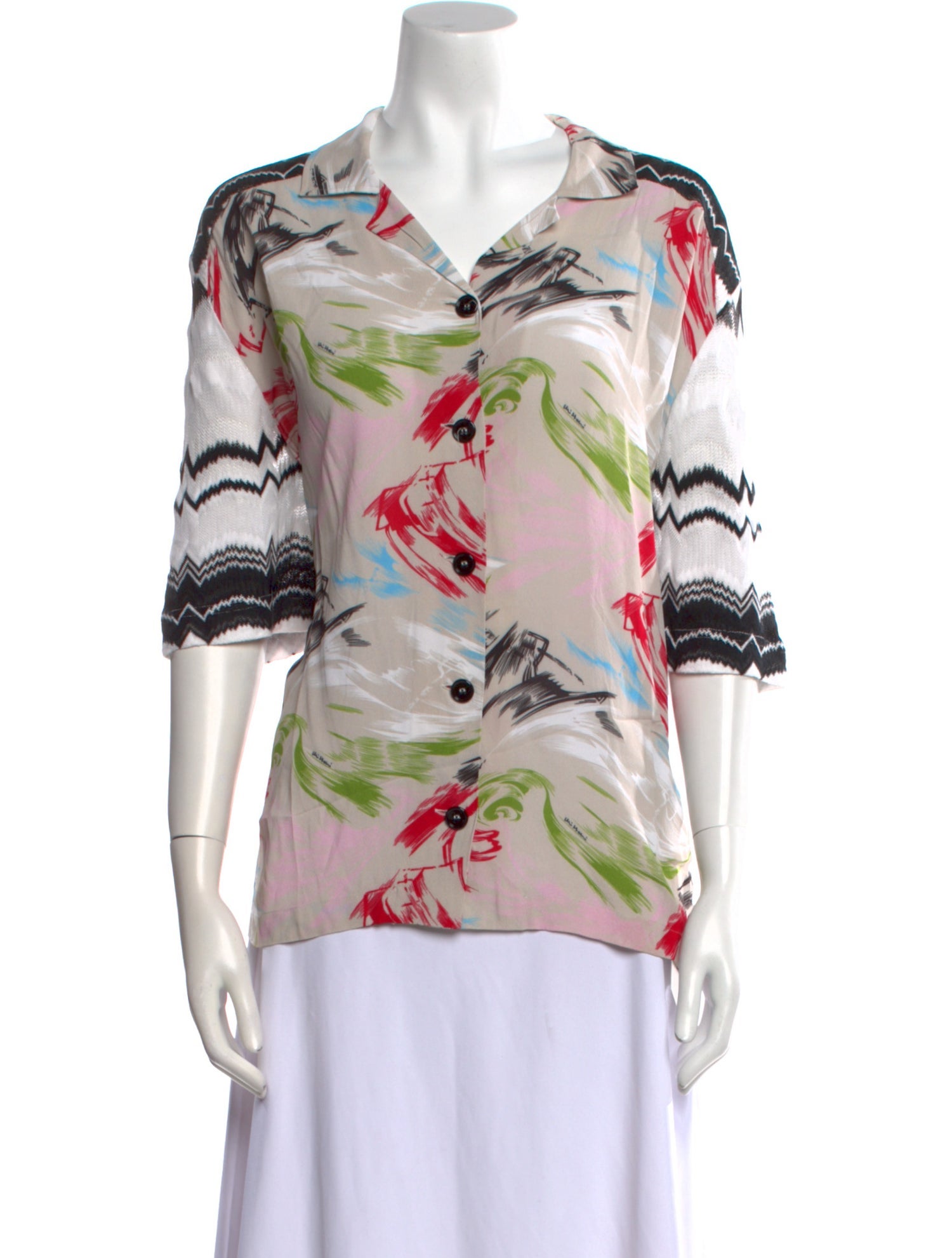 Missoni Floral Print Cowl Neck Blouse