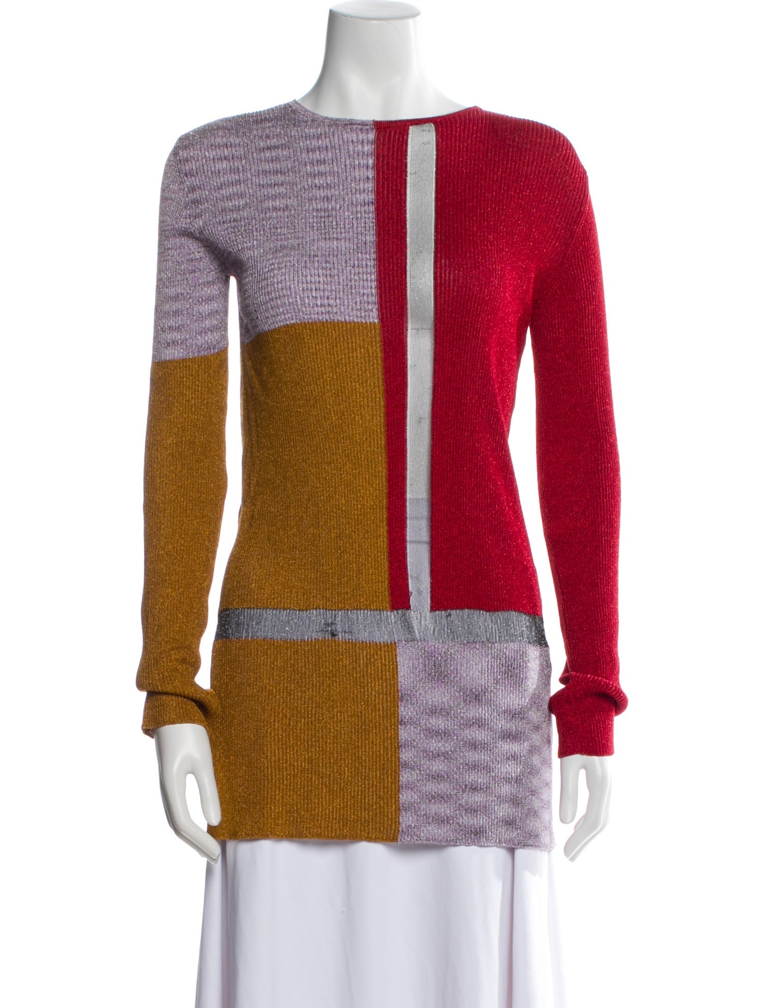 Missoni Colorblock Pattern Bateau Neckline Sweater