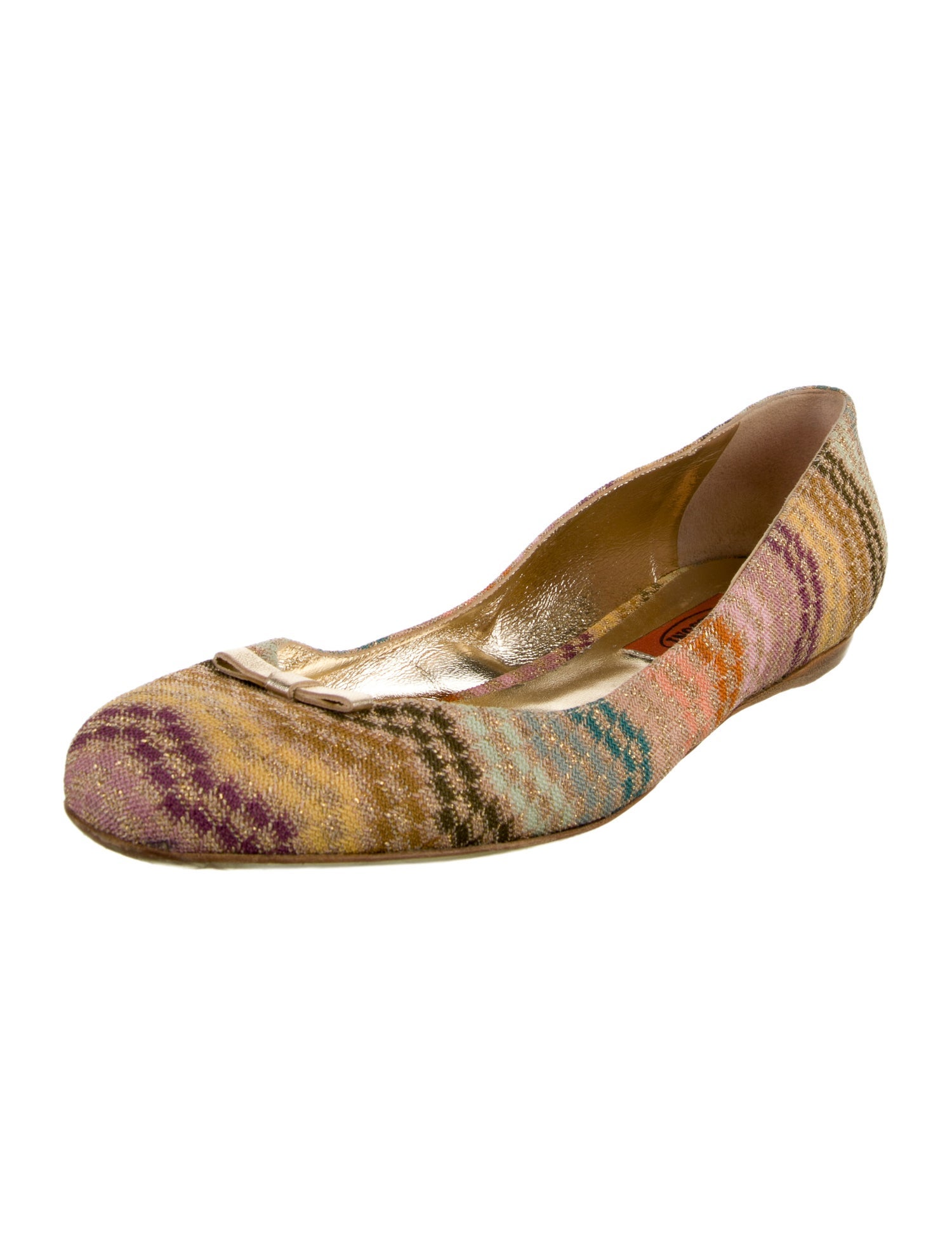 Missoni Striped Bow Accents Ballet Flats