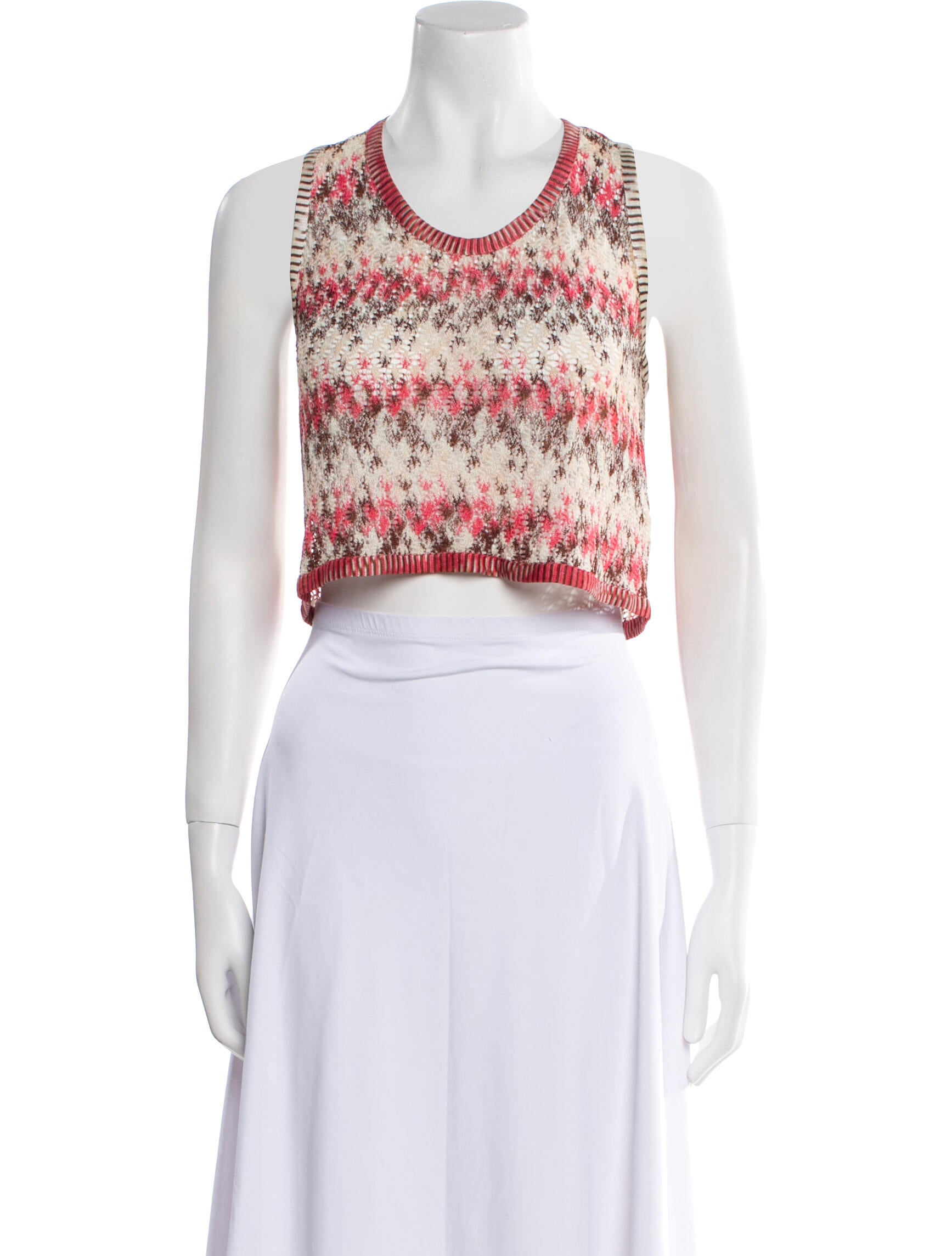 Missoni Mare Printed Scoop Neck Crop Top