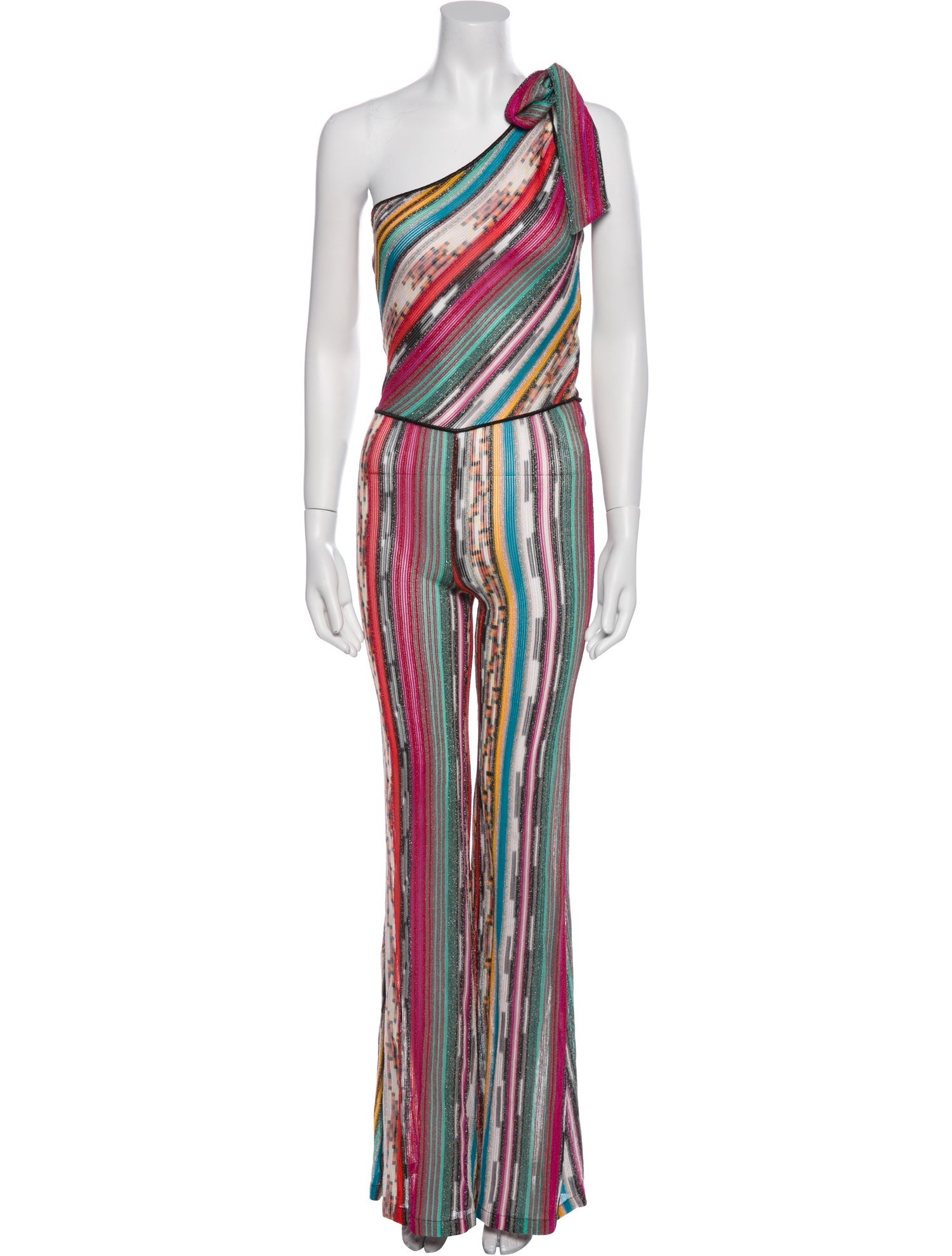 Missoni Striped One-Shoulder Jumpsuit w/ Tags