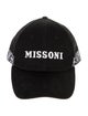 Missoni Black Missoni cotton baseball cap with print pattern at side with snap closure at back.
