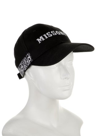 Missoni Black Missoni cotton baseball cap with print pattern at side with snap closure at back.