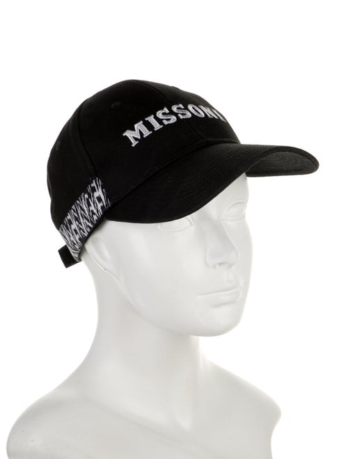 Missoni Black Missoni cotton baseball cap with print pattern at side with snap closure at back.