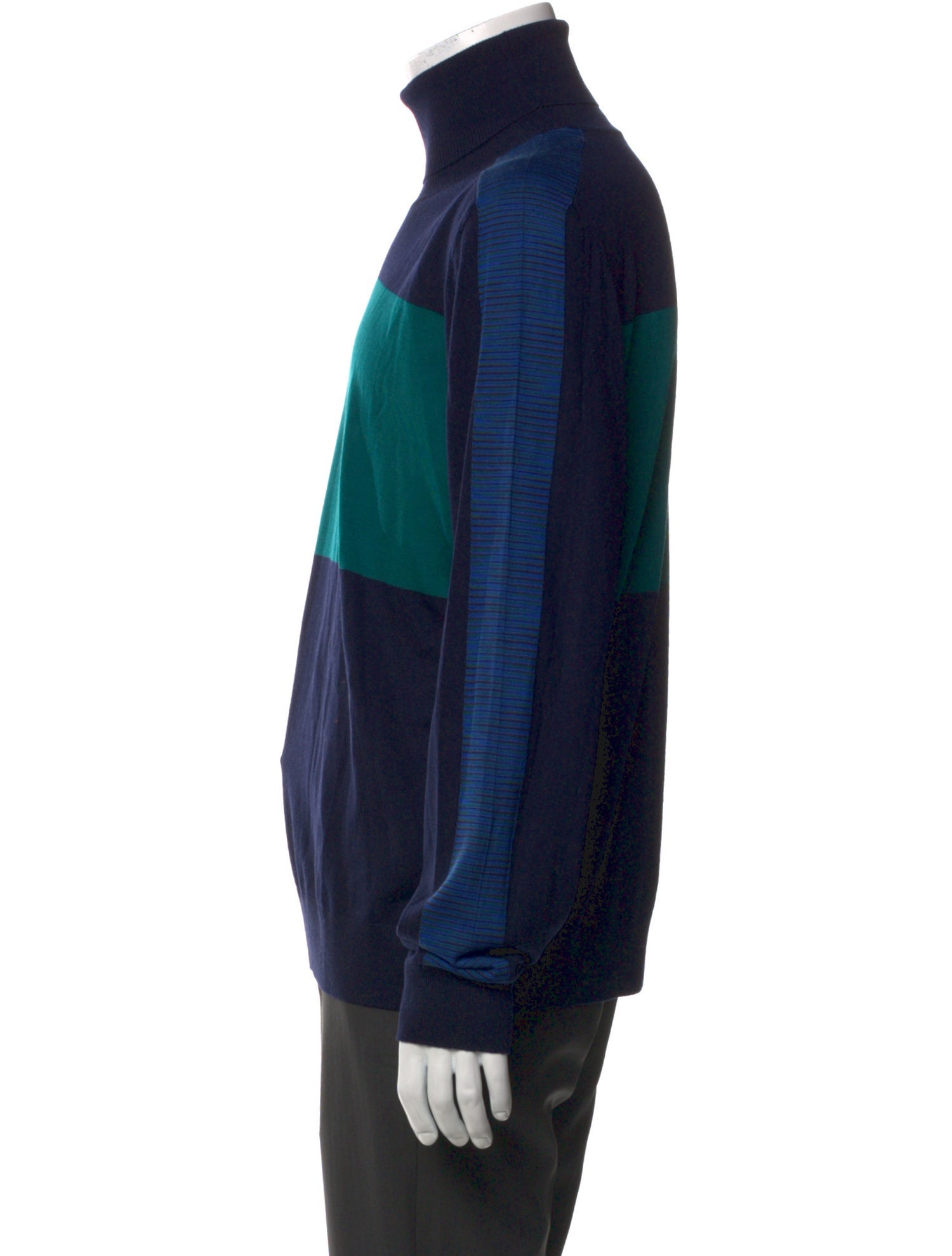 Missoni Colorblock Pattern Mock Neck T-Shirt