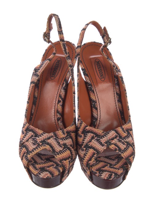 Missoni Printed Cutout Accent Slingback Pumps