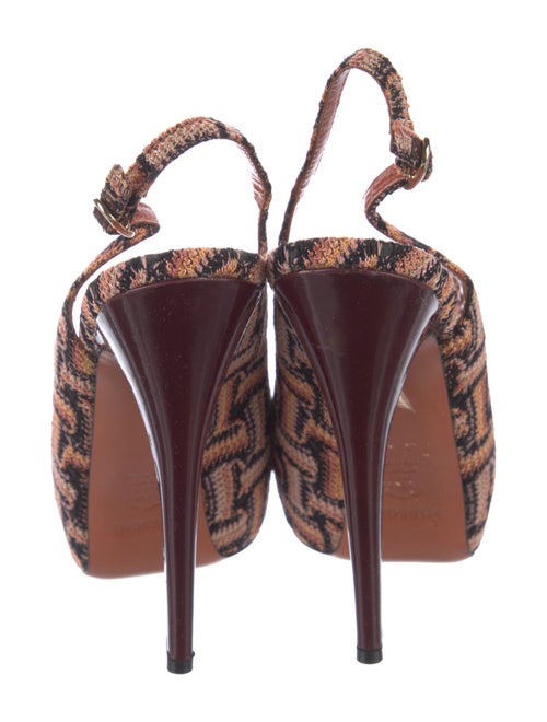 Missoni Printed Cutout Accent Slingback Pumps