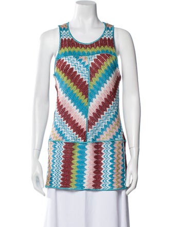 Missoni Mare Printed Scoop Neck Top