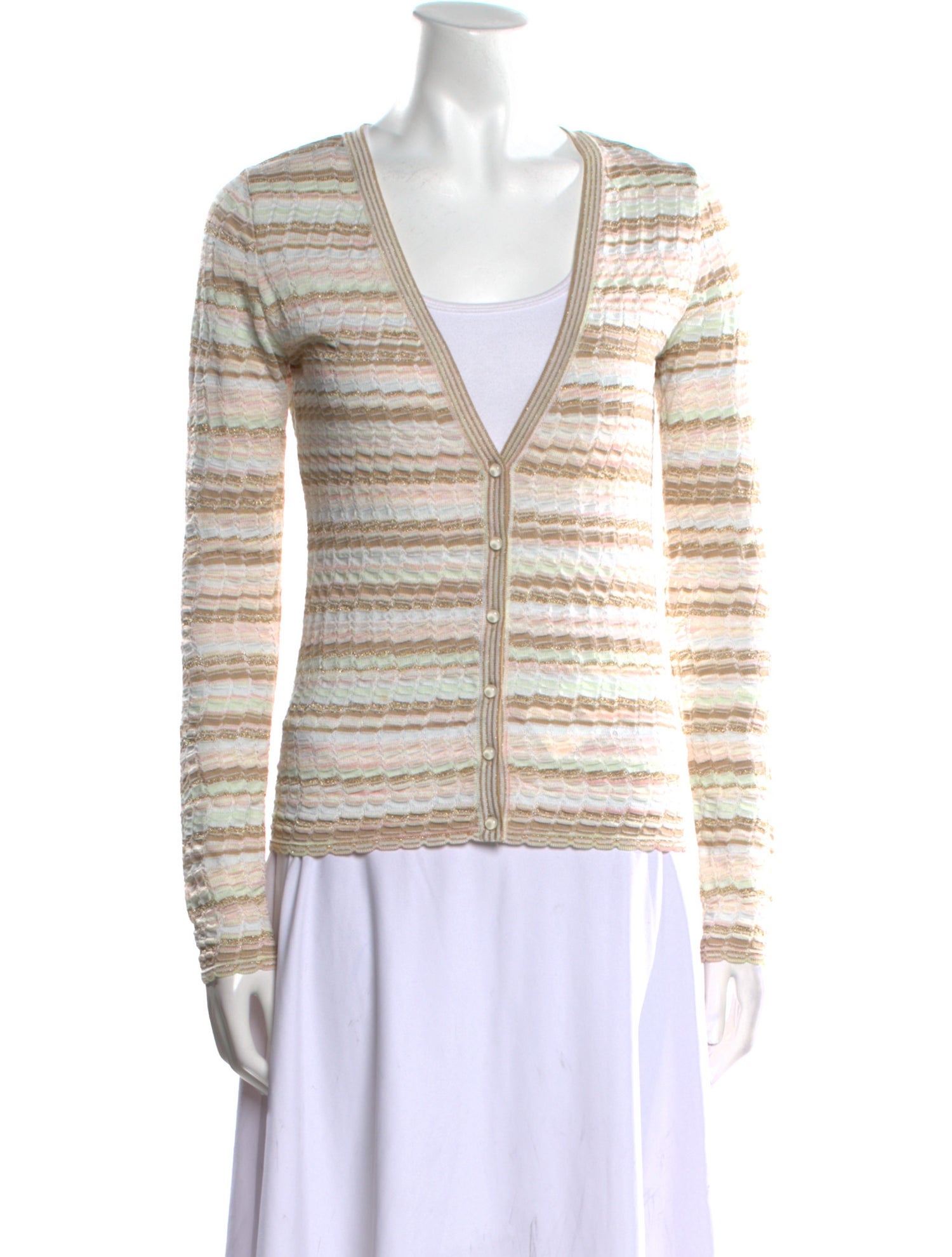 M Missoni Striped V-Neck Sweater w/ Tags