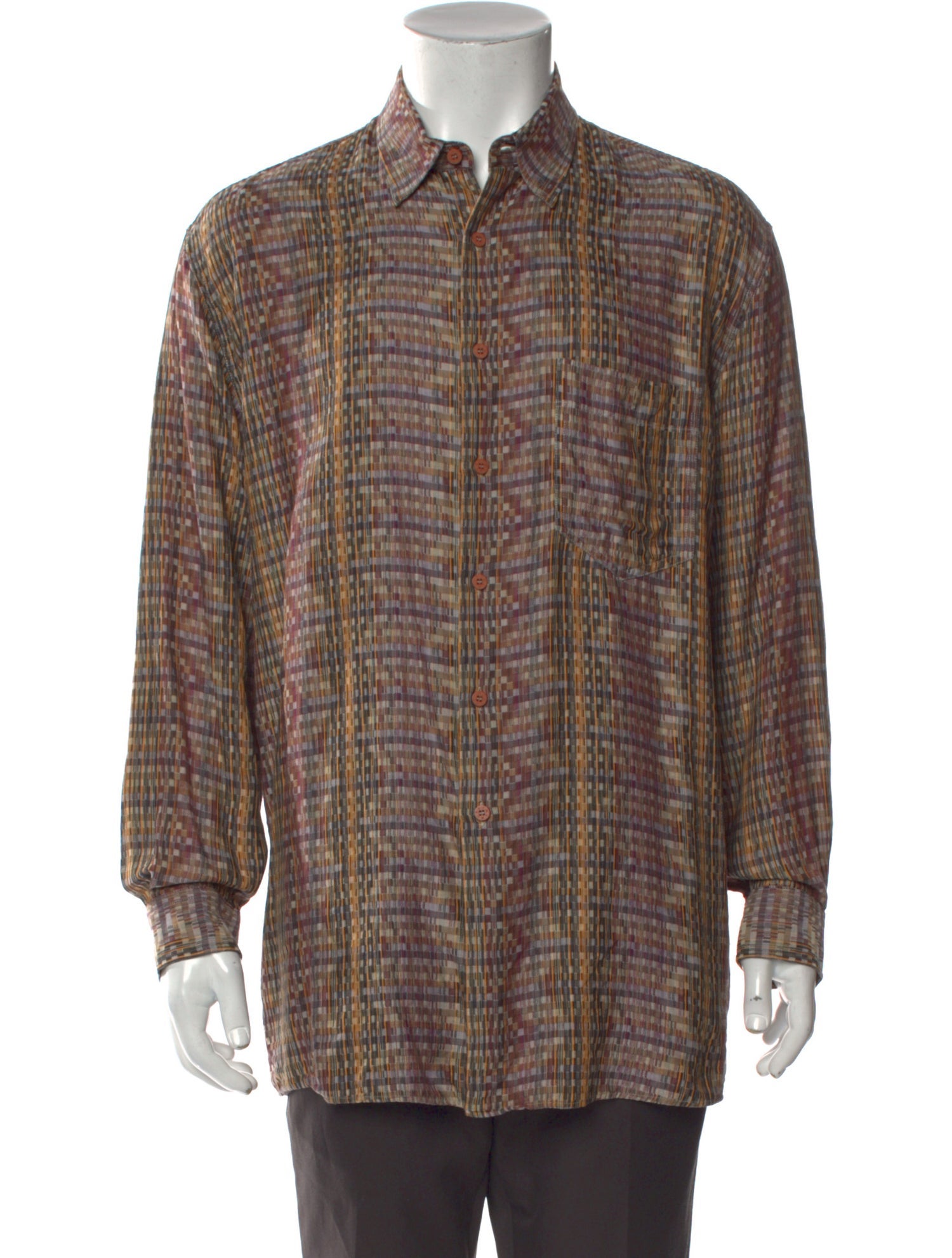 Missoni Plaid Print Long Sleeve Shirt