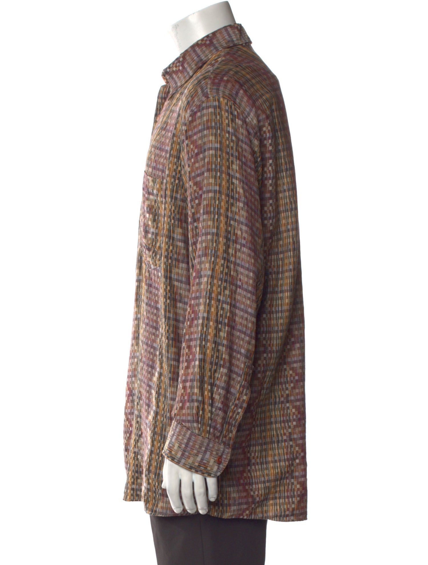 Missoni Plaid Print Long Sleeve Shirt