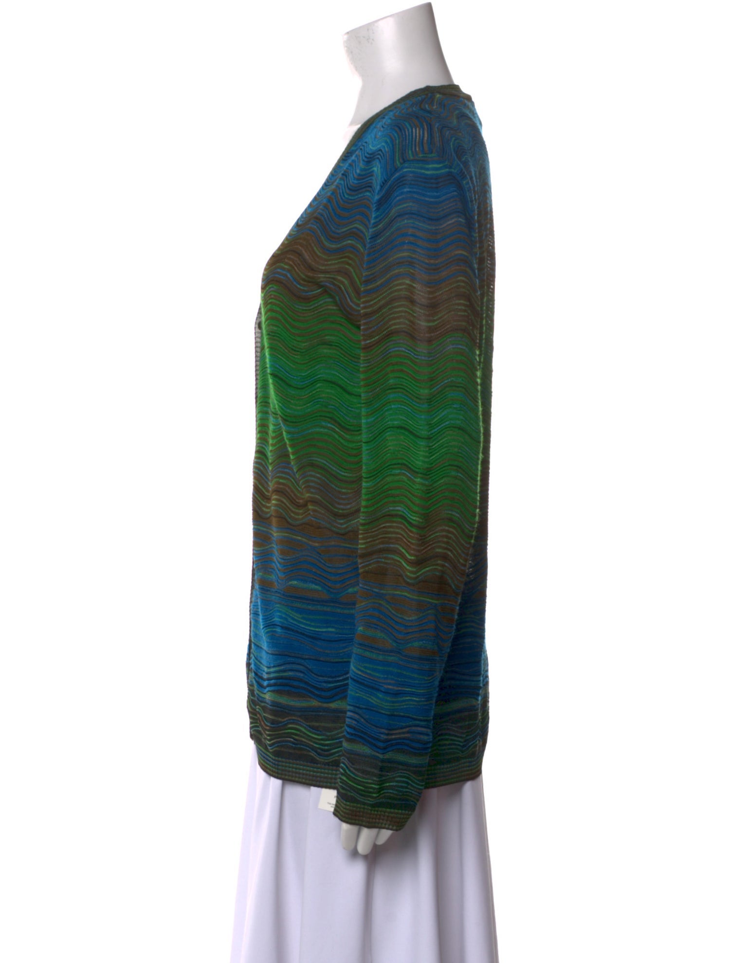 M Missoni Striped V-Neck Cardigan