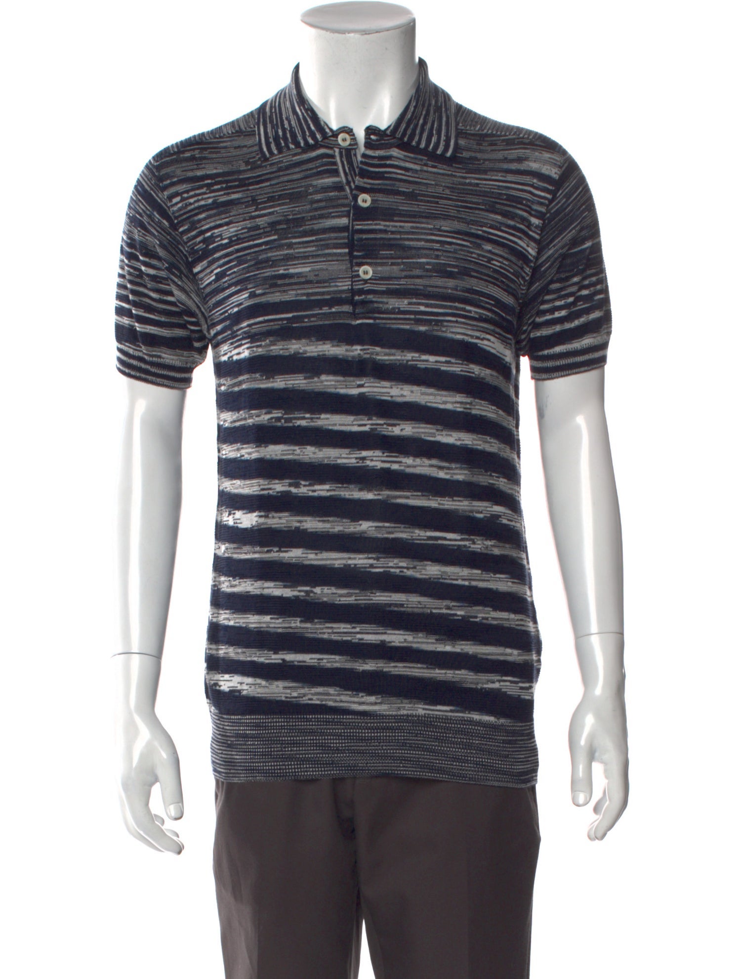 Missoni Striped Crew Neck Polo Shirt