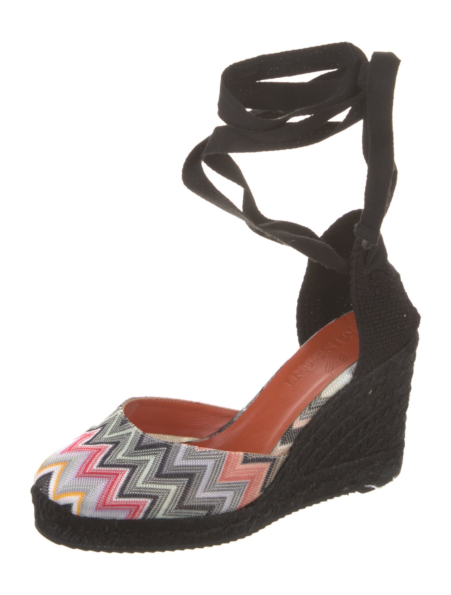 Missoni Striped Leather Trim Embellishment D'Orsay Pumps