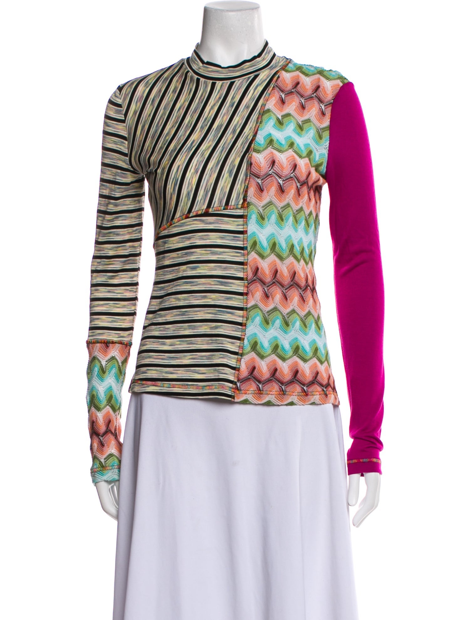 M Missoni Printed Mock Neck Top