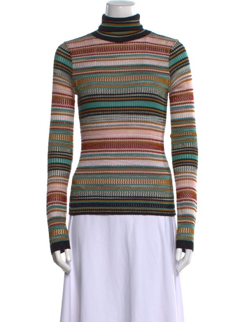 M Missoni Striped Turtleneck Sweater