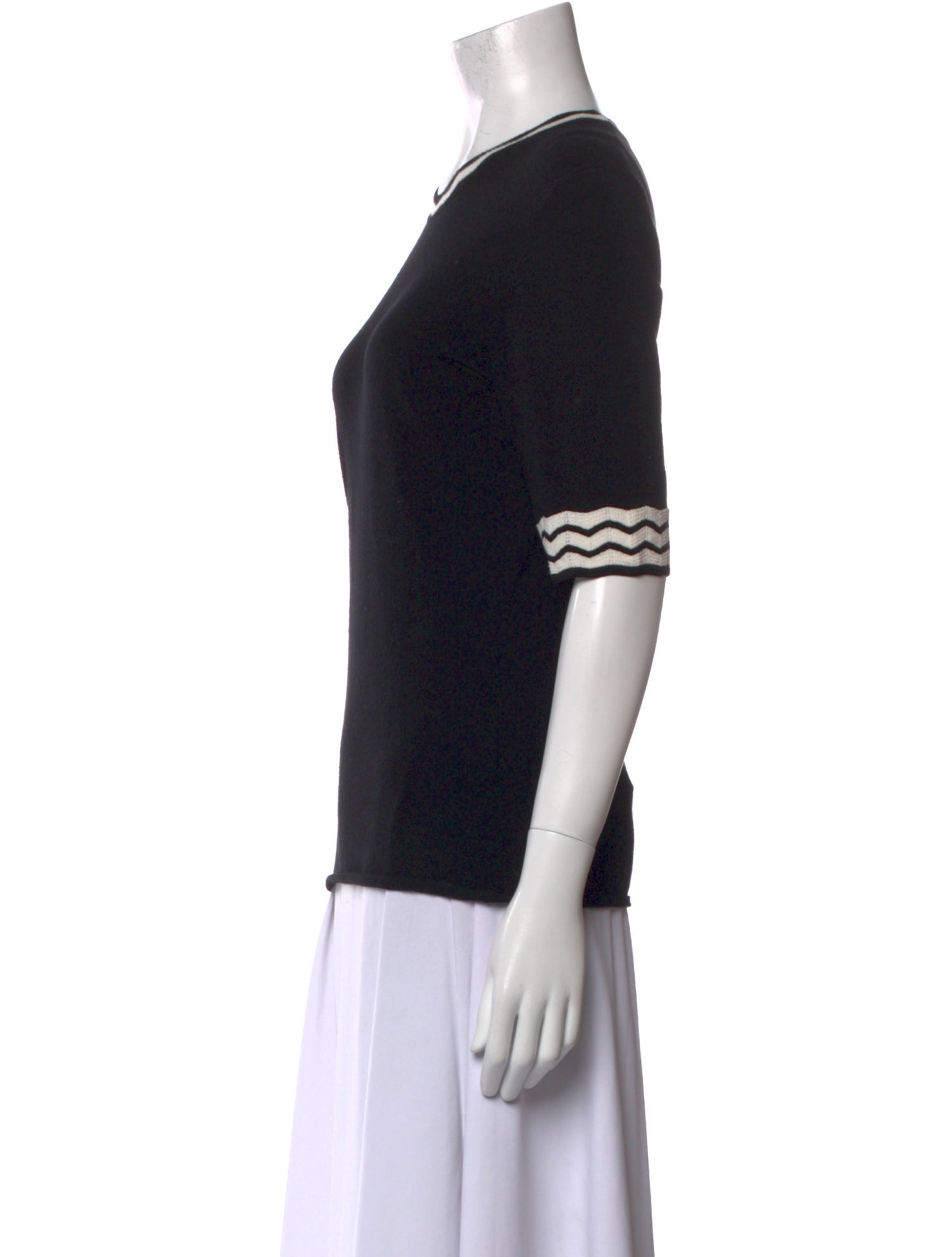 M Missoni Crew Neck Three-Quarter Sleeve T-Shirt