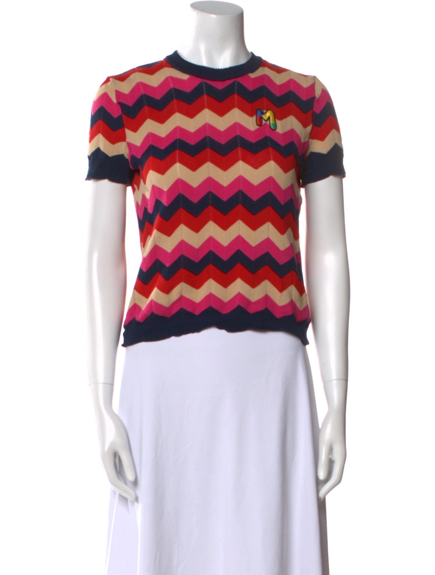 Missoni Striped Crew Neck Crop Top