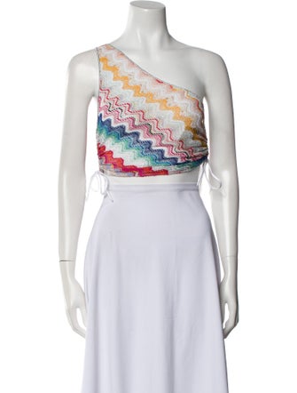 Missoni Floral Print One-Shoulder Crop Top