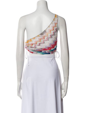 Missoni Floral Print One-Shoulder Crop Top