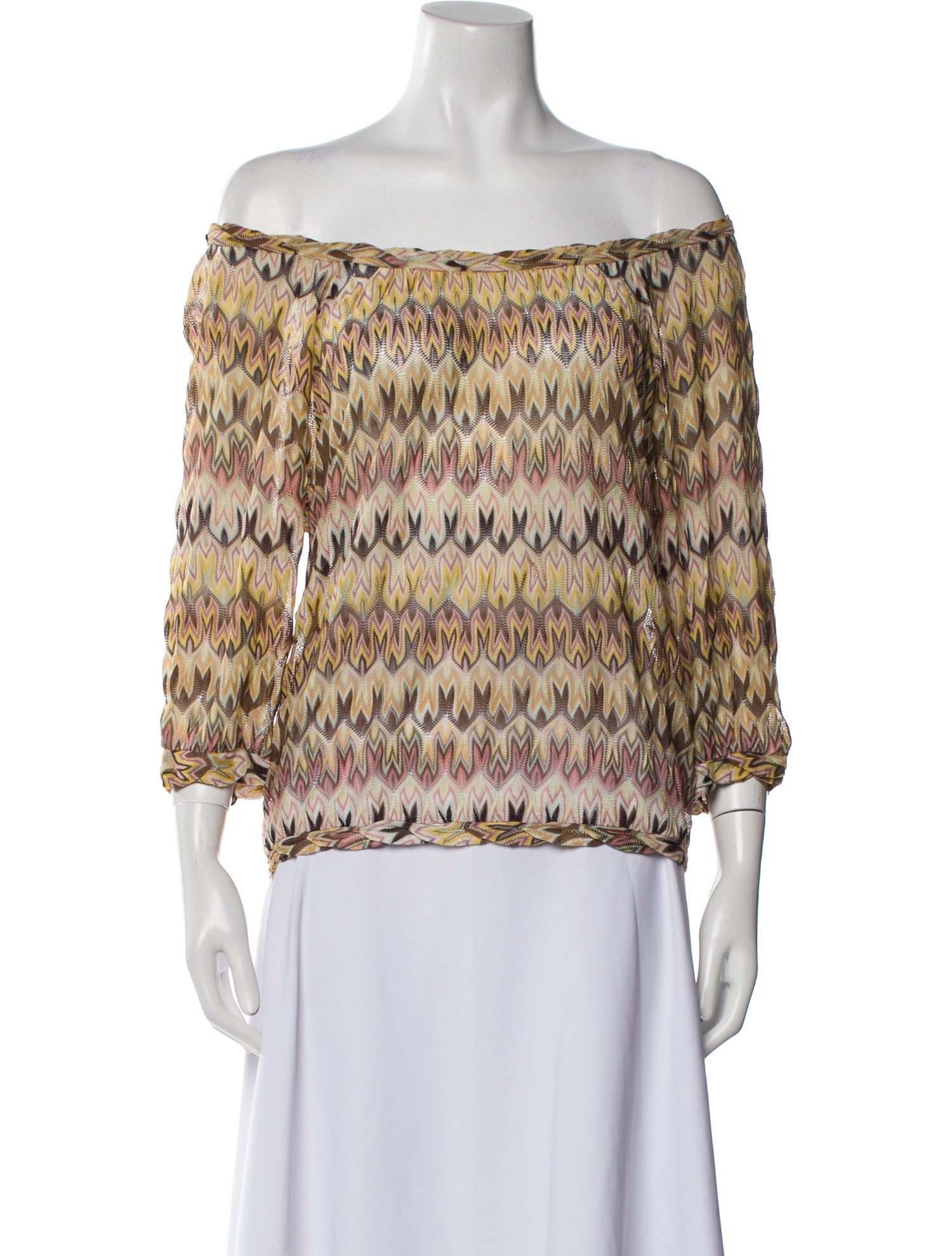 Missoni Printed Off-The-Shoulder Blouse