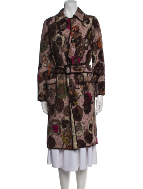 Missoni Wool Floral Print Trench Coat