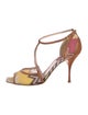 Missoni Leather Printed T-Strap Sandals