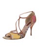 Missoni Leather Printed T-Strap Sandals