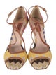 Missoni Leather Printed T-Strap Sandals