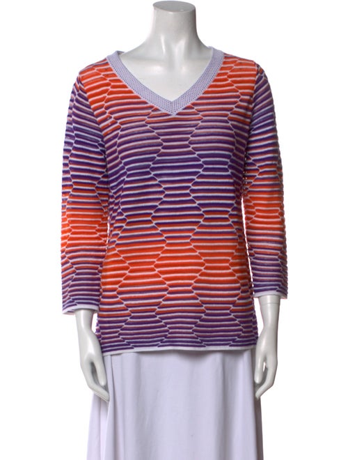 M Missoni Striped V-Neck T-Shirt