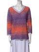 M Missoni Striped V-Neck T-Shirt