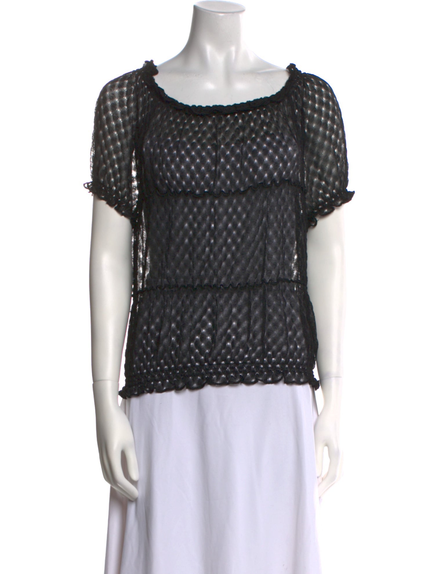 Missoni Plaid Print Bateau Neckline Blouse