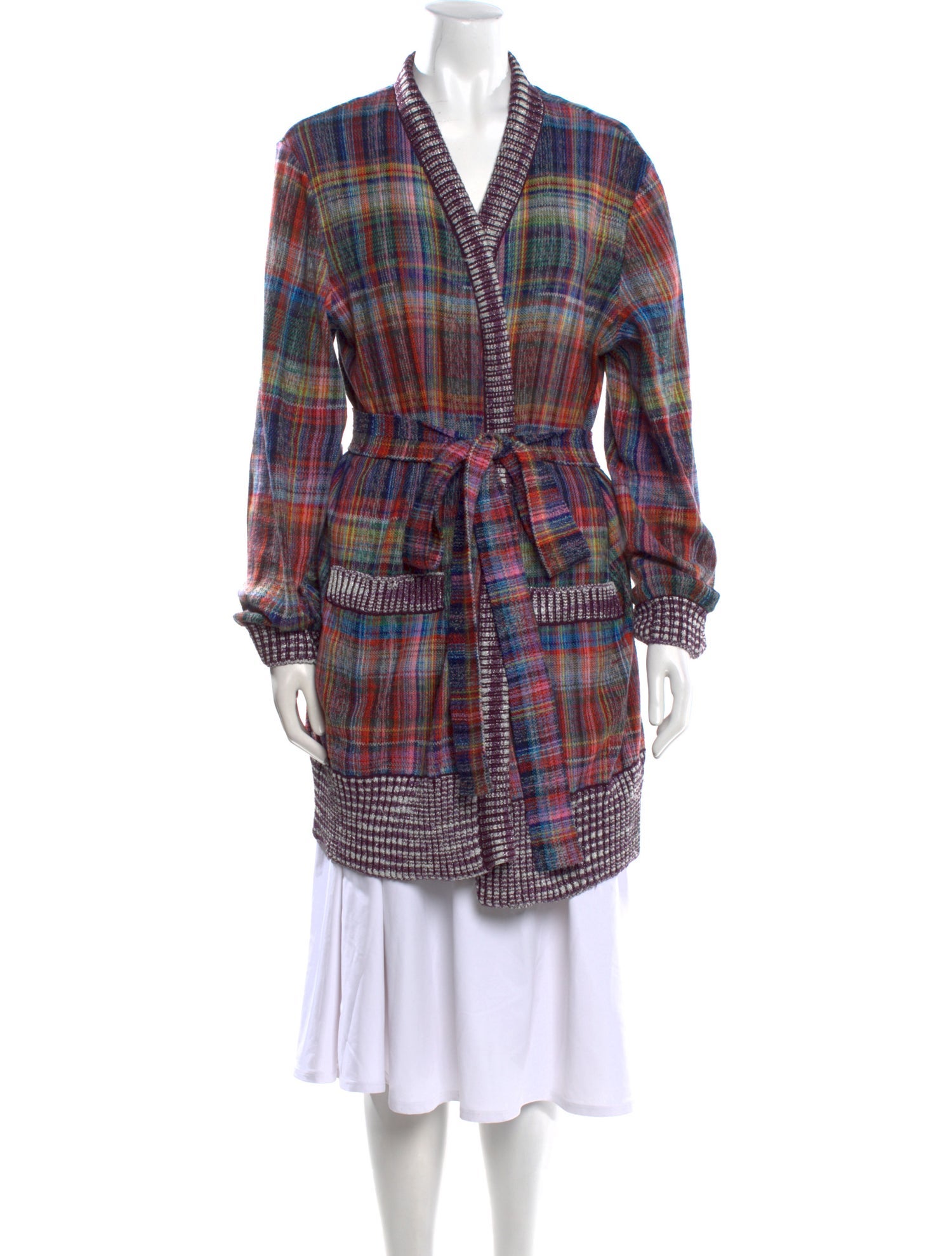 Missoni Plaid Print V-Neck Sweater