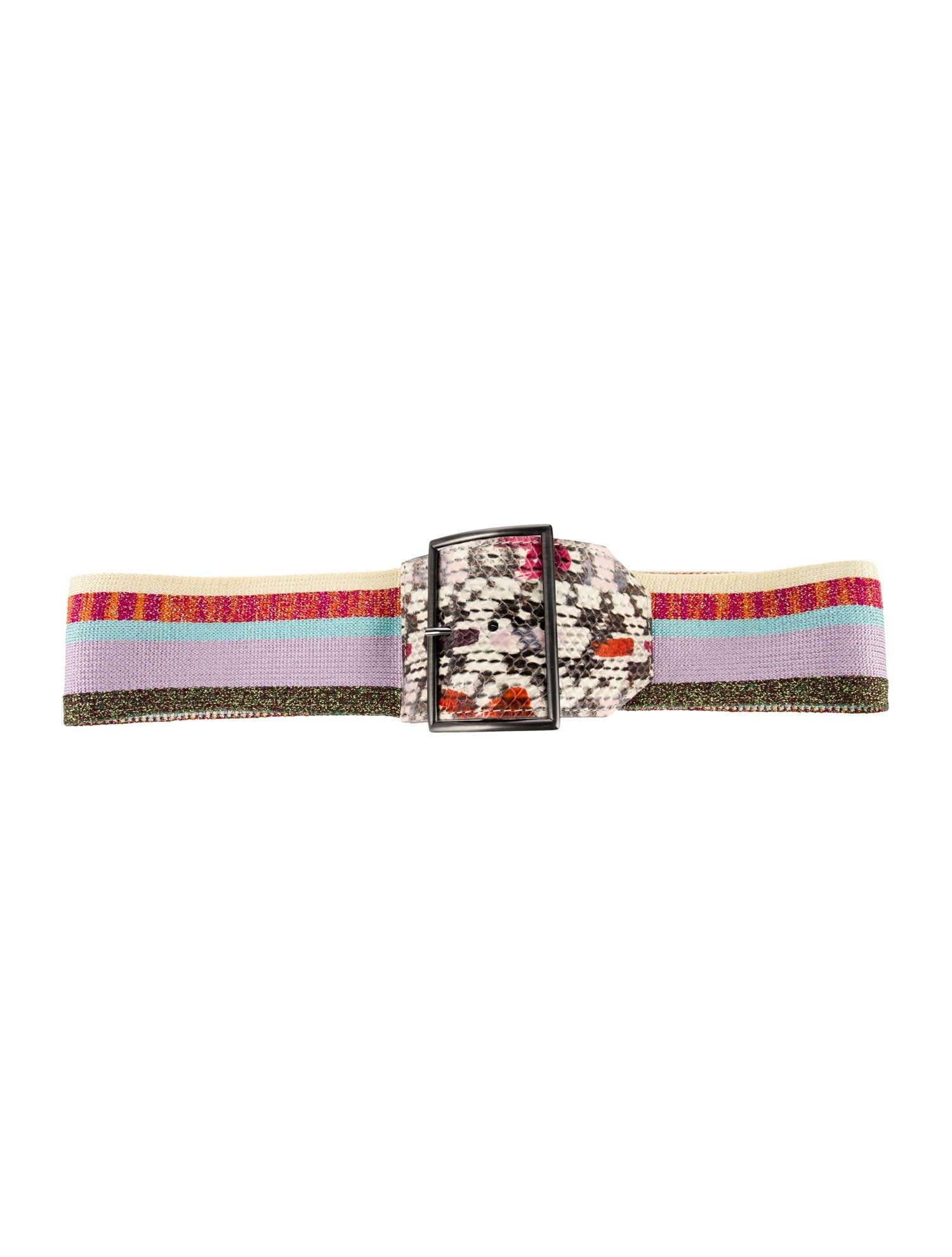 Missoni Wide Leather Trim Embellishment Belt