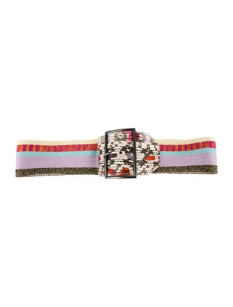 Missoni Wide Leather Trim Embellishment Belt