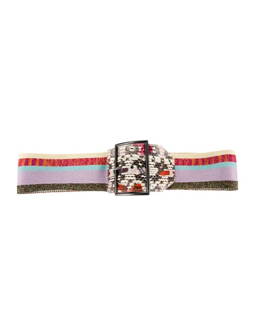 Missoni Wide Leather Trim Embellishment Belt