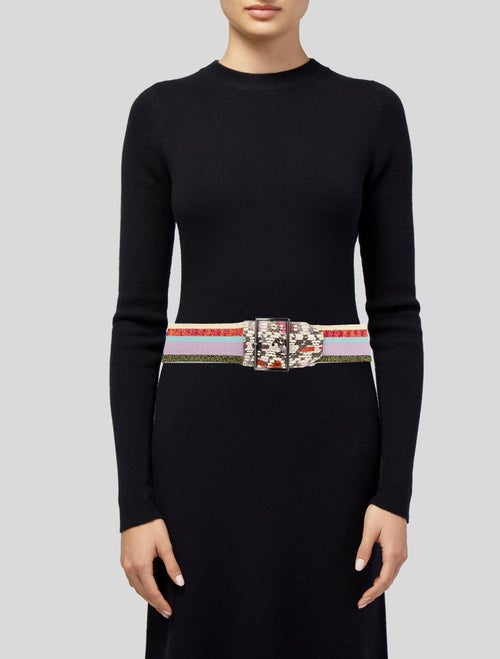 Missoni Wide Leather Trim Embellishment Belt