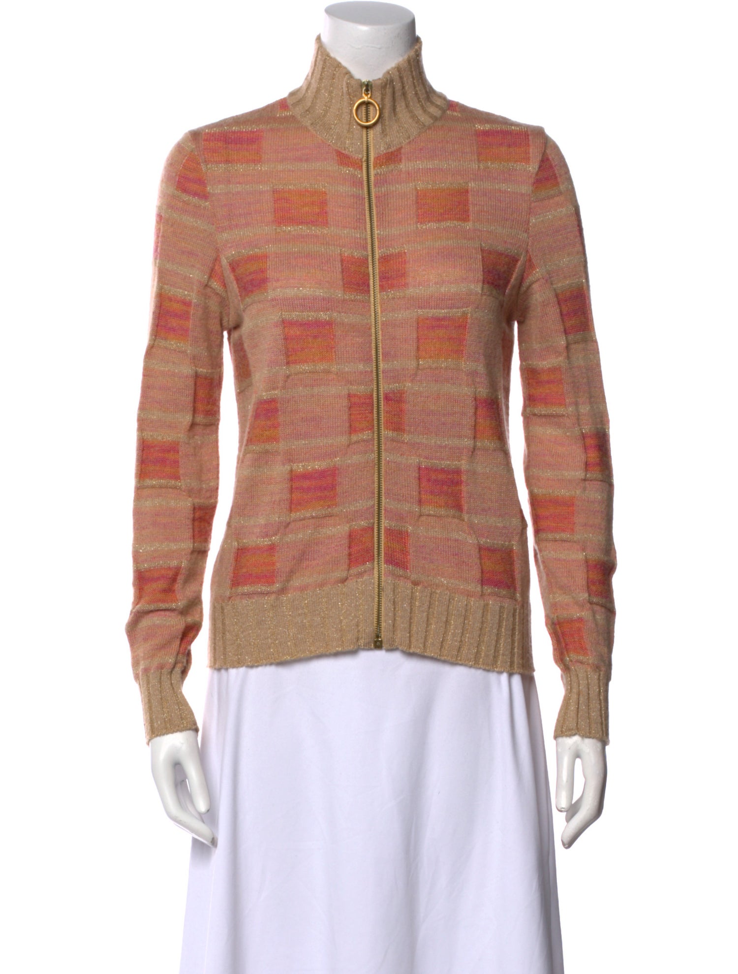 Missoni Plaid Print Mock Neck Sweater