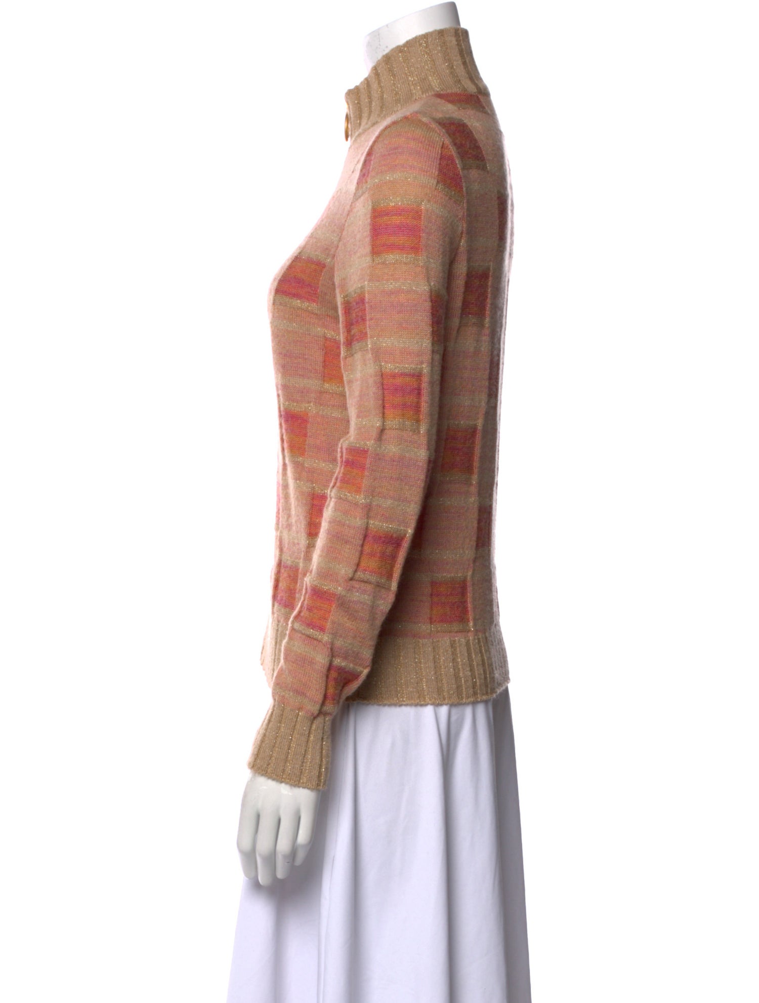 Missoni Plaid Print Mock Neck Sweater