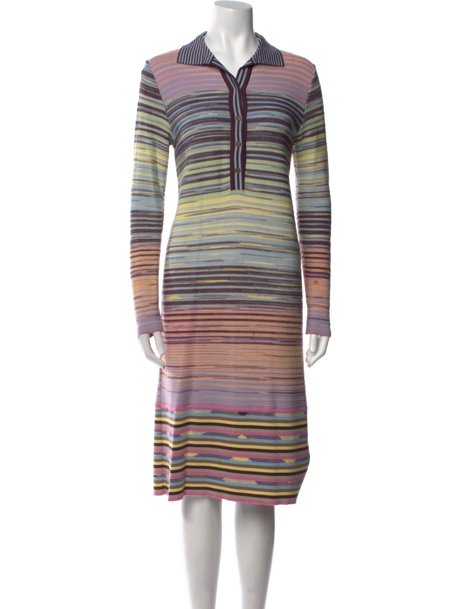 M Missoni Striped Midi Length Dress